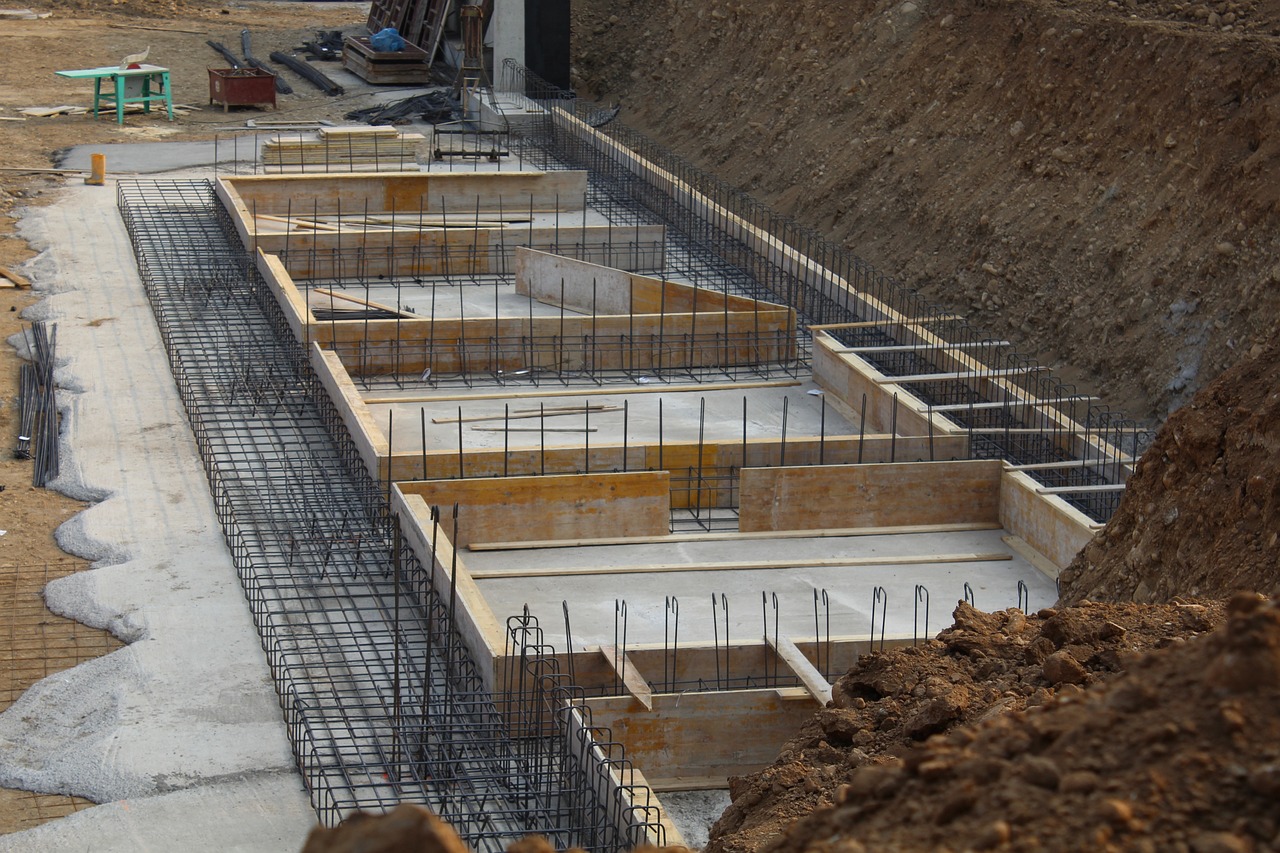 foundations made of reinforced concrete for building